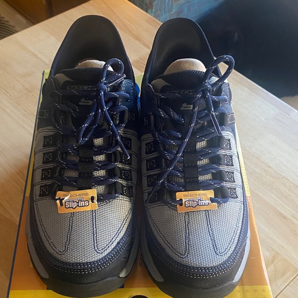 Skechers Men's Blue and Gray Slip-Ins Sneakers - Picture 4 of 11